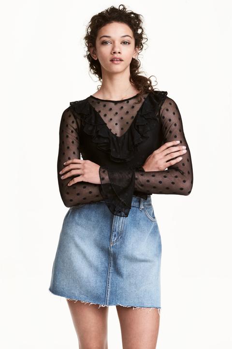 Top De Malla Con Volantes