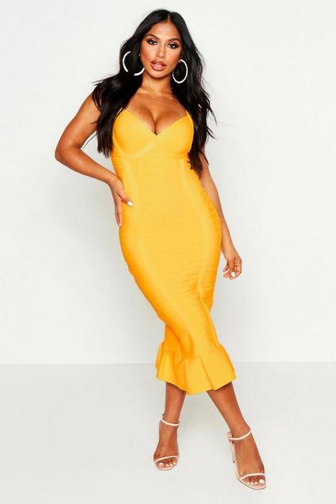 bandage fishtail midi dress
