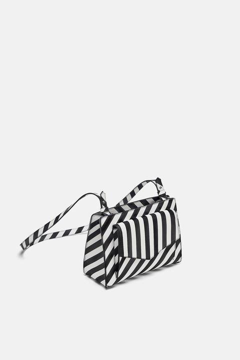 Zweifarbig Gestreifte Citytasche