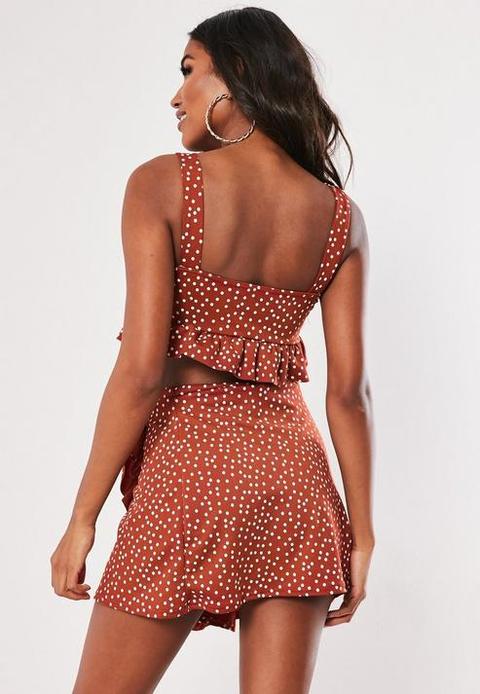 Missguided rust sales polka dot dress