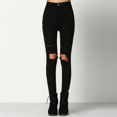 Pantalón Skinny Denim -negro