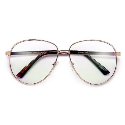 Oversize 61mm Modern Flair Thin Wire Frame Clear Aviator