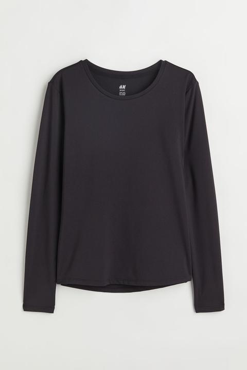 Long-sleeved Sports Top - Black