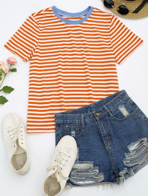 Short Sleeve Stripes T-shirt