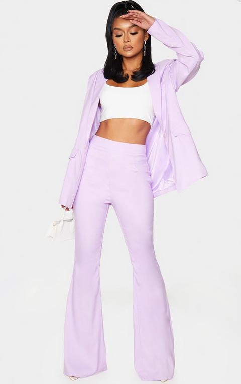 Pantalon Flare Lilas Pastel, Lilas