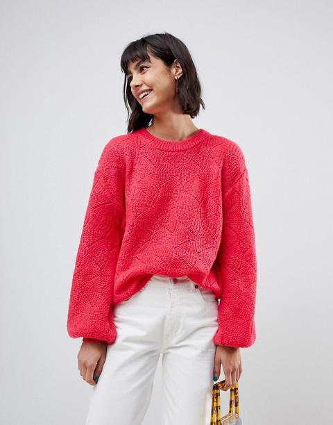 B.young Balloon Sleeve Jumper-pink