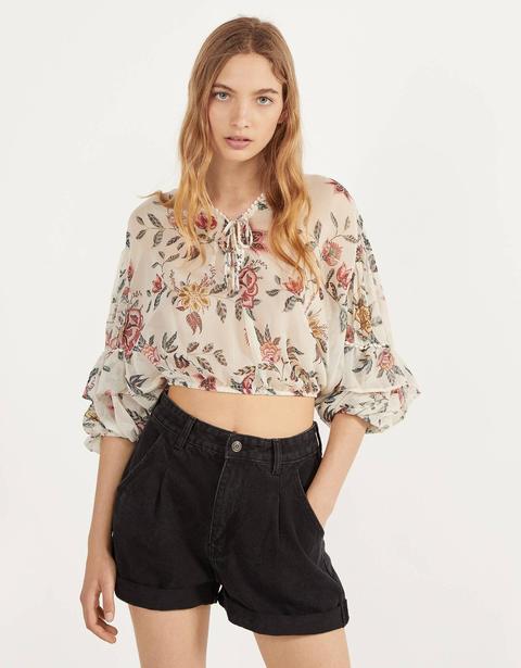 Blusa Con Manga Volantes