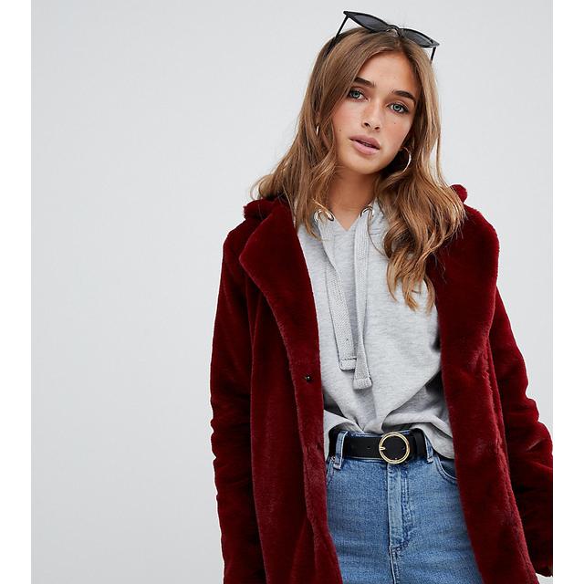 abrigo de pelo burdeos