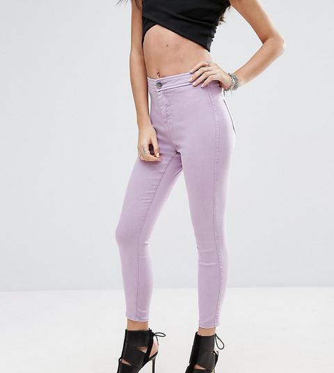 Asos Petite - Rivington - Jeggings Di Jeans A Vita Alta Lilla - Viola