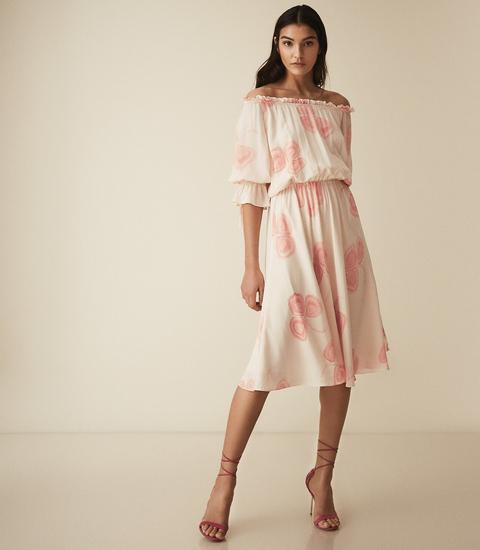 reiss peach dress