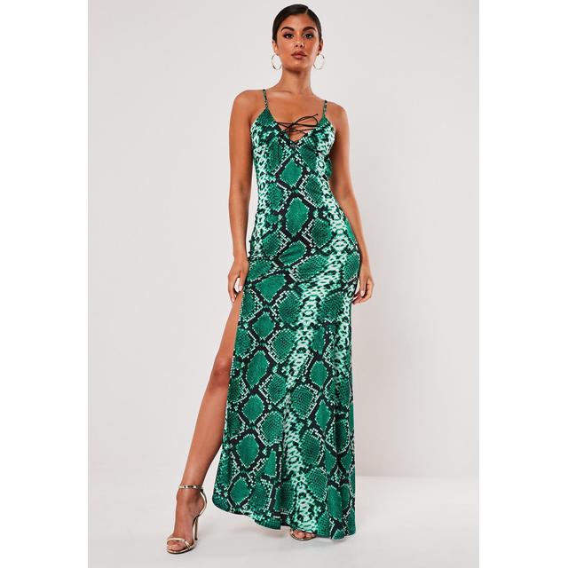 green snake print dress