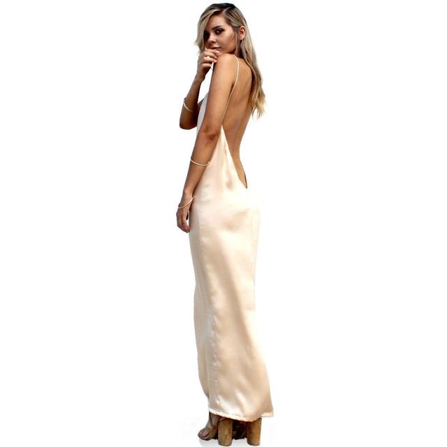 backless silk gown