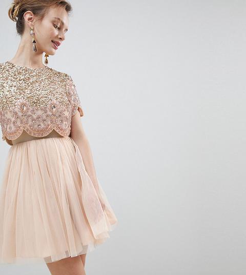 Minivestido De Graduación De Tul Cargado De Adornos De Asos Design Petite