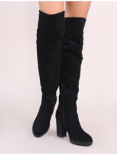 Cerys Over The Knee Boots In Black