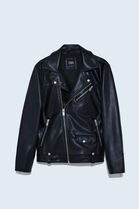 Blouson De Motard En Cuir Synthétique