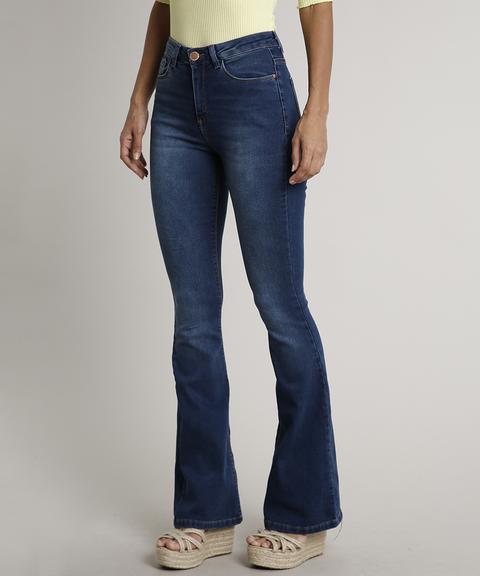 Calça Jeans Feminina Flare Com Bolsos Azul Médio from C\u0026A on 21 Buttons