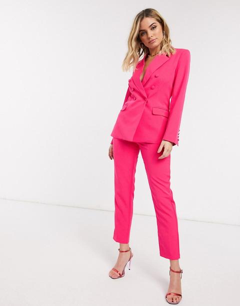 Pantalones Fucsia De Corte Slim De Unique21-rosa