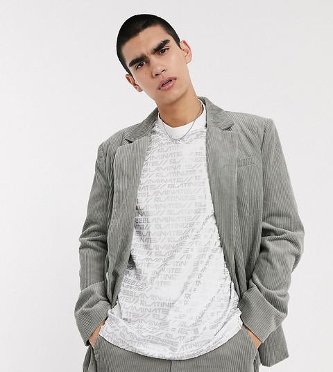 Collusion Oversized Cord Blazer In Grey