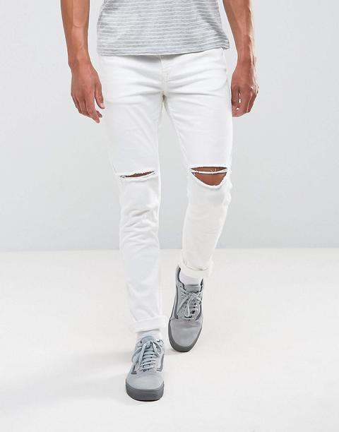 Antioch - Jeans Skinny Bianchi Con Strappi - Bianco