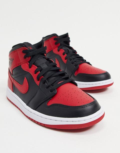 Zapatillas De Deporte Negras Y Rojas Air Jordan 1 Mid De Nike-negro