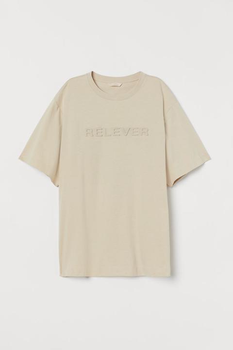 Embossed T-shirt - Beige