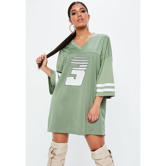 Vi ses i morgen Isolere igennem Green American Football Mesh T-shirt Dress from Missguided on 21 Buttons