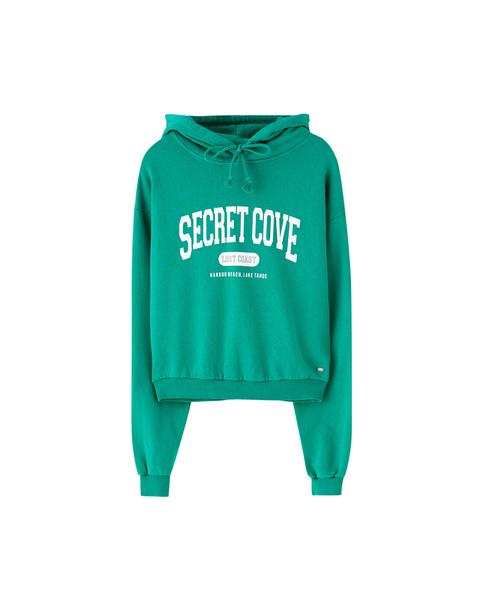 Sudadera Verde Cropped Texto