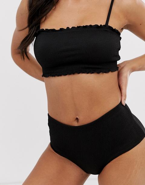 Braguitas De Bikini De Talle Alto En Negro De Weekday