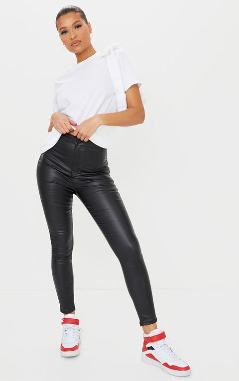 Coated Black Disco Skinny Jeans