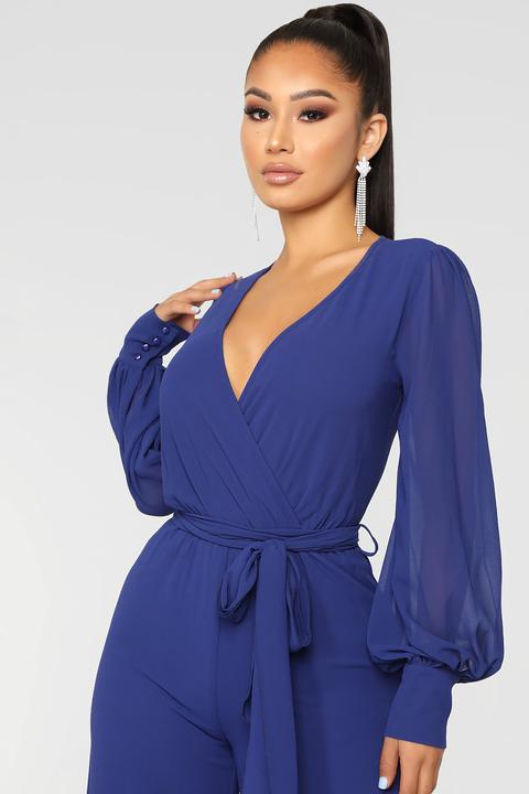 navy chiffon jumpsuit