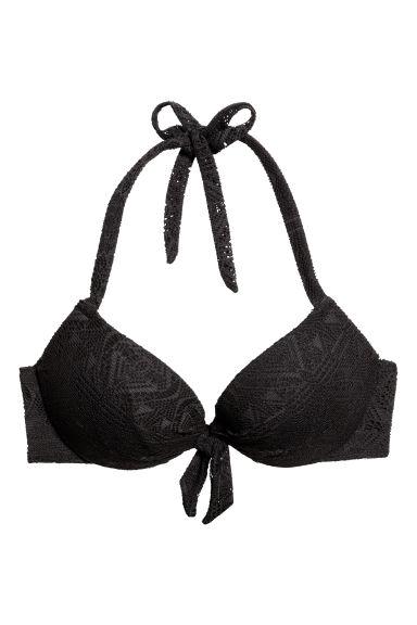 Top De Bikini Con Aros - Negro