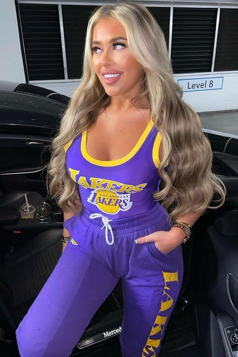 Nba Foul Ball Lakers Bodysuits - Purple