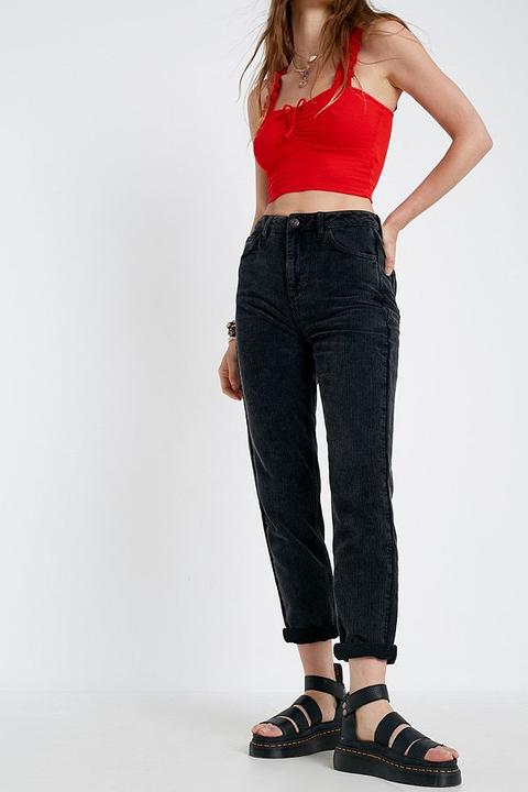 Urban Outfitters BDG Acid Corduroy High-Waisted Mom Jeans Black