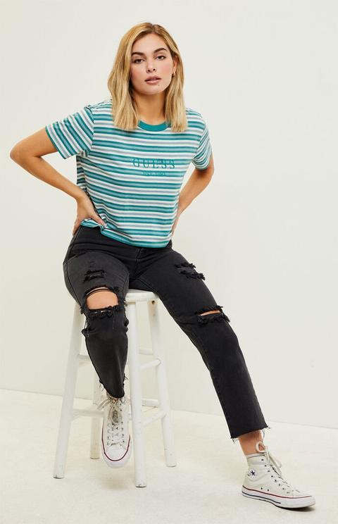 Guess Striped Cropped T-shirt