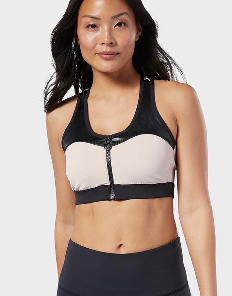 Reebok Cardio Zip Medium-impact Bra - Buff - Womens