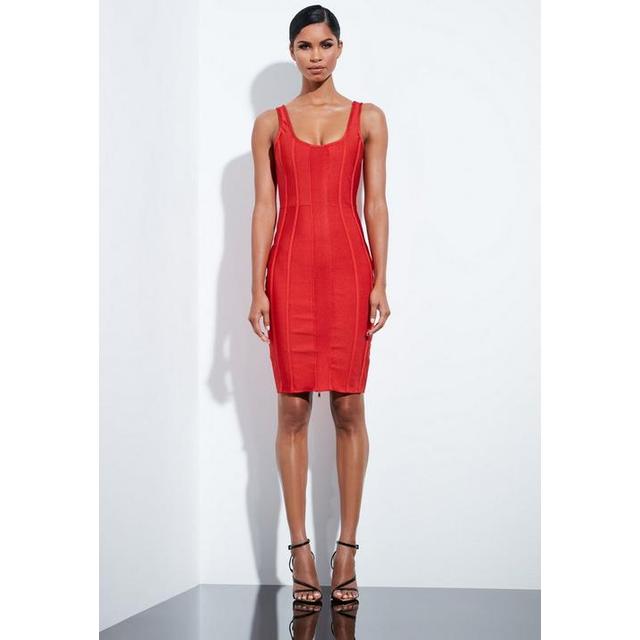 missguided red bandage dress