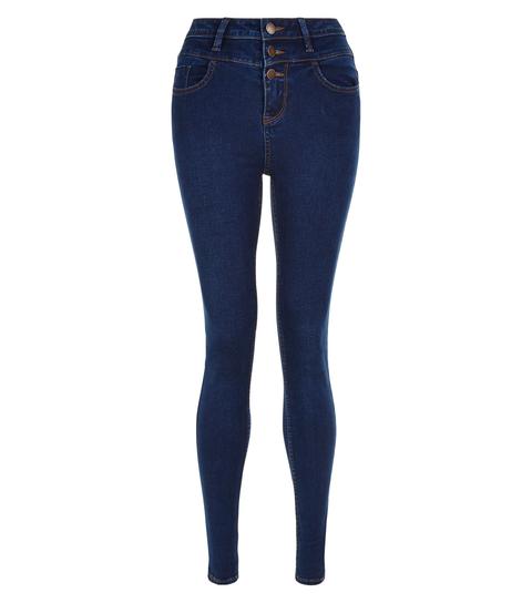 dark blue high waisted skinny jeans
