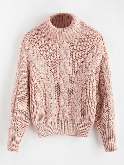 Maglione Pesante Con Collo Alto Warm White Bright Yellow Brown Multi-a Black Pink Deep Coffee