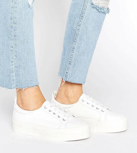 Zapatillas De Deporte De Ancho Especial Con Plataforma Plana Dusty De Asos