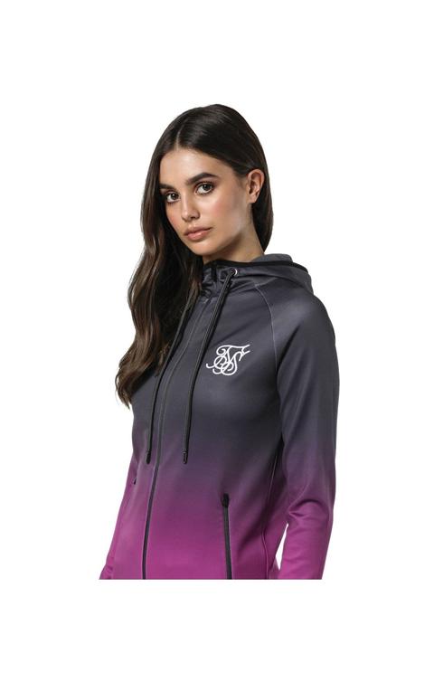 Siksilk Athlete Zip Through Hoodie Iron &amp; Pink Fade Tallas De Muj