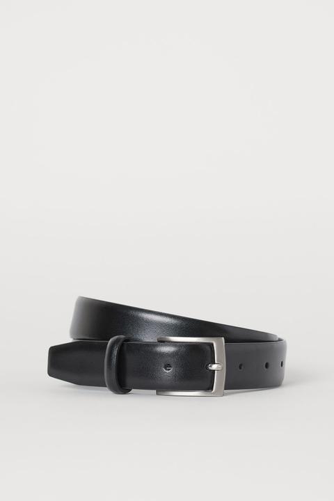 Cinturón De Piel - Negro