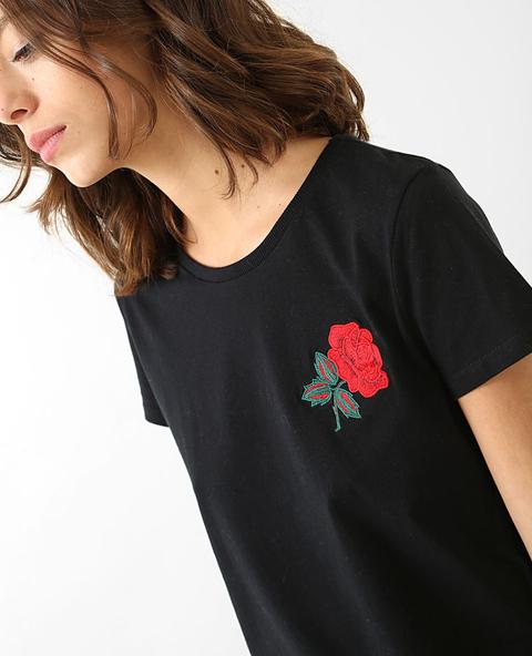 T-shirt Ricamo Rosa