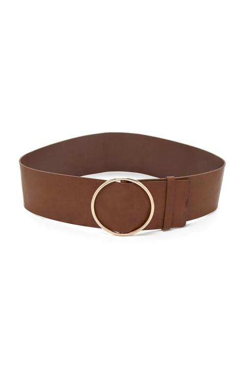 Wide Faux Leather Belt