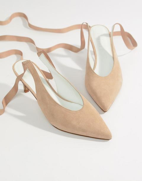 Asos White - Foxglove - Scarpe In Camoscio Con Tacchetto A Spillo - Beige