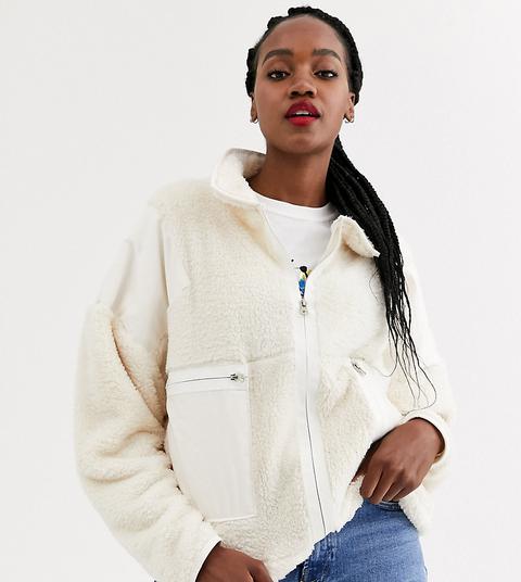 cream teddy trucker jacket