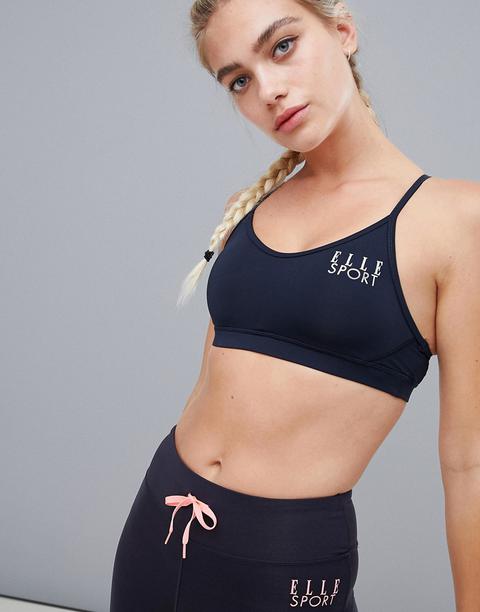 Elle Sport - Reggiseno Sportivo Con Spalline E Retro A Rete - Blu