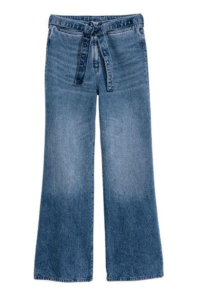 H & M - Wide High Waist Jeans - Blu