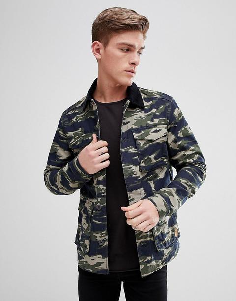 Jack & Jones Originals - Giacca Mimetica Stile Militare - Verde