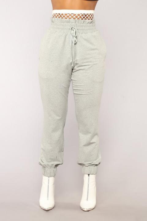 Out From Under Fishnet Joggers - Grey