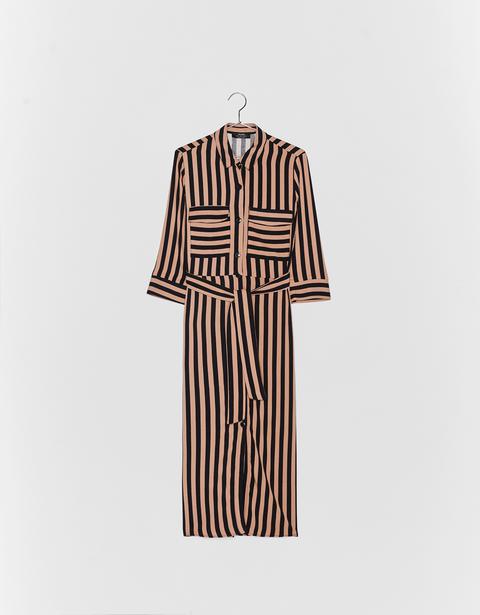 Vestido Camisero De Rayas